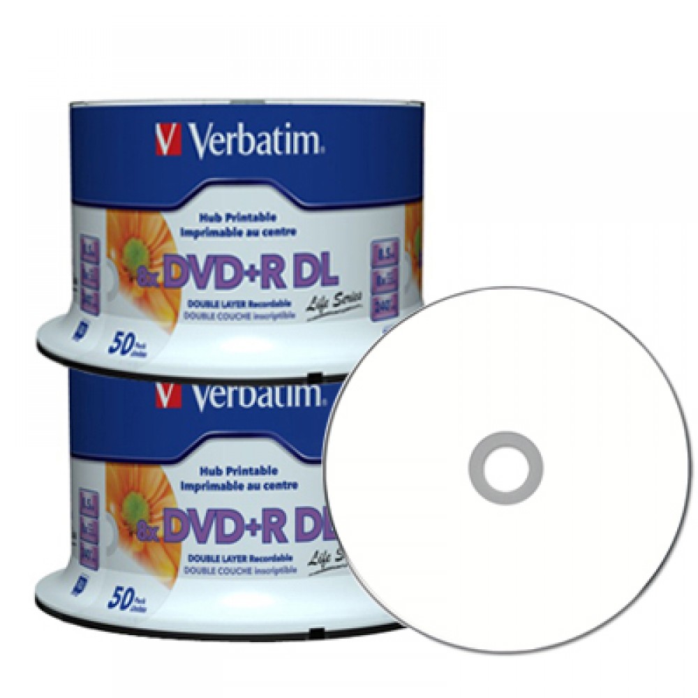Verbatim DVD R Datalife Double Layer 8.5 GB 8x imprimable 100 pièces