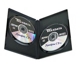 Bo�tier SLIM pour 2 CD/DVD, 7 mm, noir | 100 pi�ces