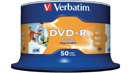 Verbatim DVD-R 4.7 GB 16x imprimable blanche 50 pièces Verbatim DVD-R 4.7 GB 16x imprimable blanche 50 pièces