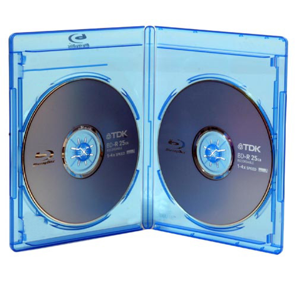 MediaRange Blu-Ray Boîtier pour 2 CD/DVD - 12 mm - 10 pièces -->