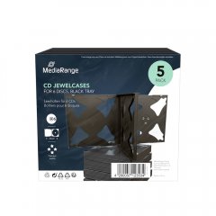 Bo�tier Jewel noir pour 6 CDs/DVDs | MediaRange | 5 pcs.