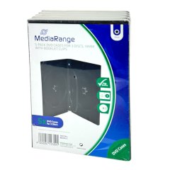 Bo�tier DVD MediaRange pour 3 CD/DVD | 14 mm noir, 5 pi
