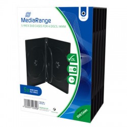 MediaRange Bo�tier DVD pour 4 CD/DVD - 14 mm noir - 5