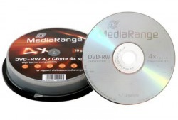 MediaRange DVD-RW 4.7 GB 4x imprimée 10 pièces MediaRange DVD-RW 4.7 GB 4x imprimée 10 pièces