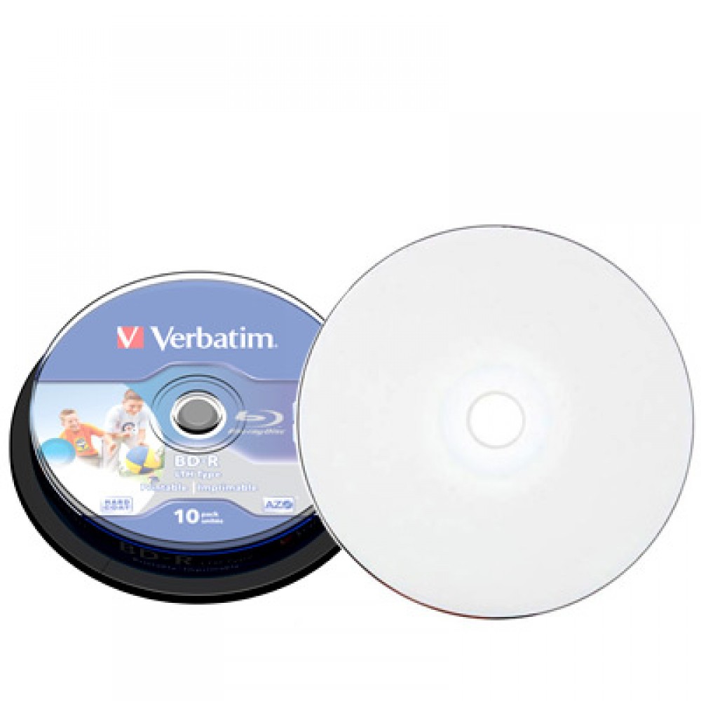 Verbatim Blu-Ray Datalife BD-R 25 GB entièrement imprimable - 6x - 10  pièces en Cakebox -->