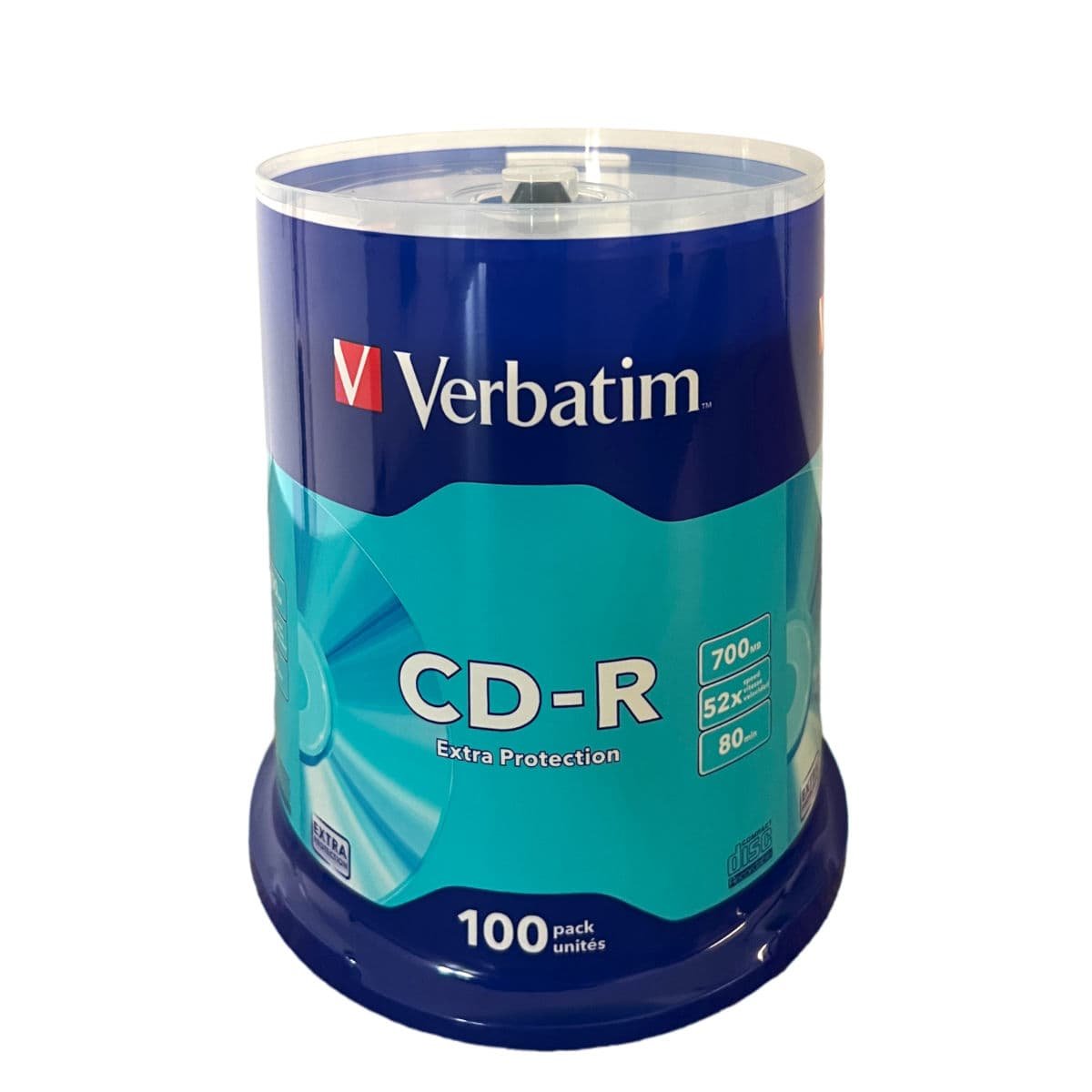 Lot 100 CD-R Verbatim 700MB 52x Blanc Imprimable Thermique - Stockage Données