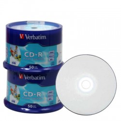Verbatim CD-R 700 MB 52x entièrement imprimable blanche Verbatim CD-R 700 MB 52x entièrement imprimable blanche