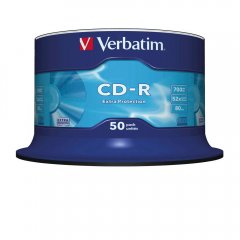 Verbatim CD-R 700 MB 52x entièrement imprimable blanche Verbatim CD-R 700 MB 52x entièrement imprimable blanche