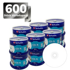 Verbatim CD-R 700 MB 52x enti�rement imprimable blanche