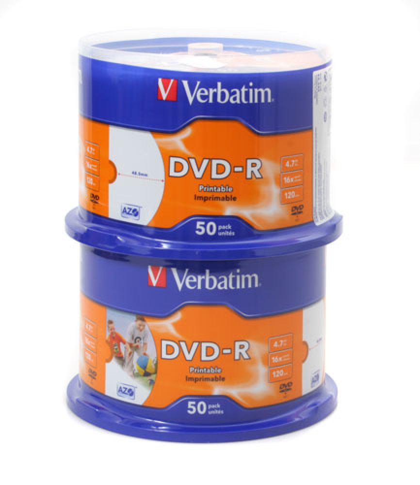 Verbatim DVDR 4.7 GB 16x imprimable blanche 100 pièces