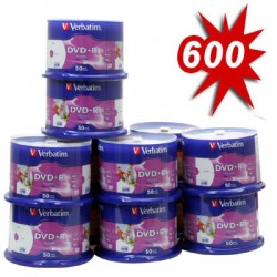 Verbatim DVD+R 4.7 GB 16x imprimable 600 pièces Verbatim DVD+R 4.7 GB 16x imprimable 600 pièces