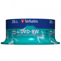Verbatim DVD-RW 4.7 GB 4x imprimée 25 pièces Verbatim DVD-RW 4.7 GB 4x imprimée 25 pièces