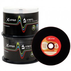 XLayer Black Dye CD-R 700 MB 48x Vinyl imprim�e 100 pi�